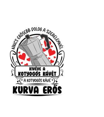 Kotyogós kávé minta fehér pólón