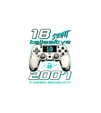 Gamer szülinap 18 éves minta fehér pólón