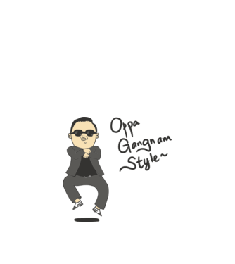 Oppa Gangnam Style minta fehér pólón