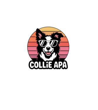 Collie Apa minta fekete pólón