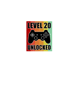 level 20 unlocked retro gamer minta fehér pólón