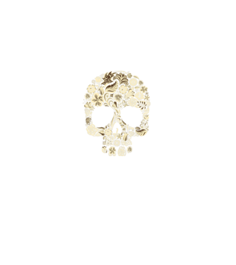 flowerskull minta fehér pólón