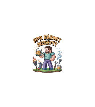 Apa bármit megépít minta homokszín pólón