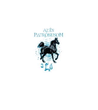Az én patrónusom LÓ minta fekete pólón