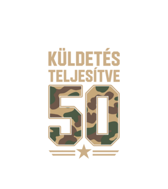 Küldetés teljesítve 50 minta fehér pólón