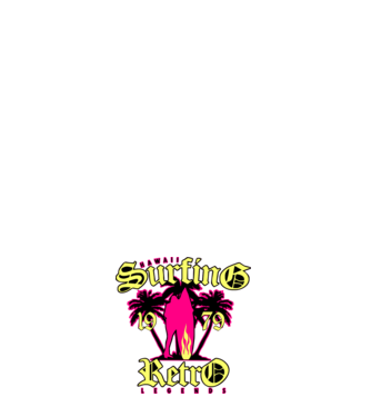 surfing retro minta fehér pólón