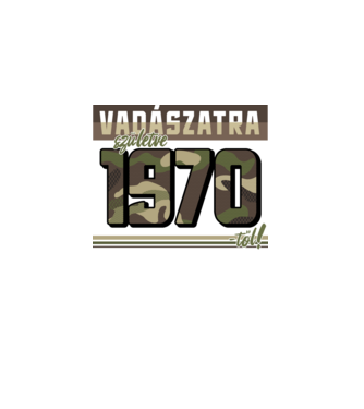 Vadászatra születve 1970-től! minta fekete pólón