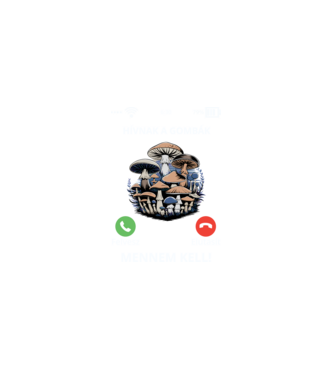 Hívnak a gombák fekete alap minta fekete pólón