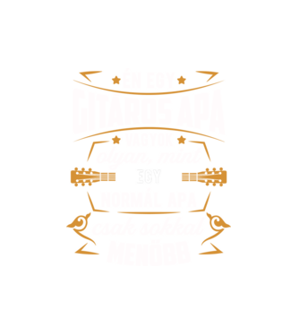 Menő Gitáros apa minta fehér pólón
