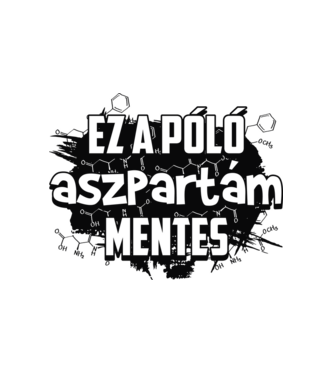 Aszpartám mentes fekete minta fehér pólón