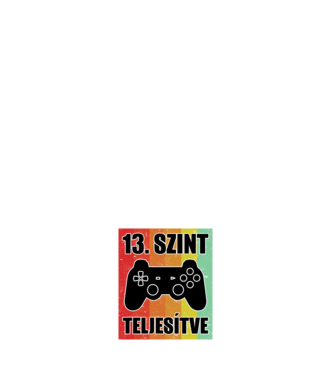 13 szint teljesítve retro gamer minta sötétkék pólón