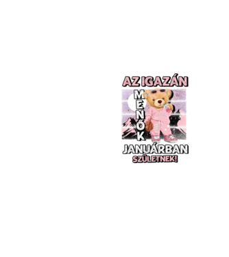 Menő maci csajos JANUÁR minta neonsárga pólón