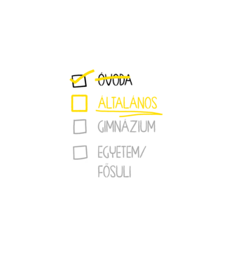 Oktatás checklist Óvoda - fehér alap minta fehér pólón