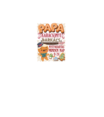 Papa karácsonyi barkács boltja póló méret minta fehér pólón