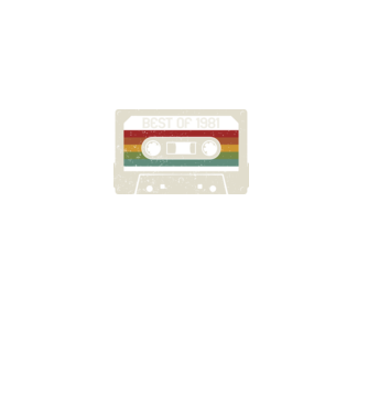 retro tape 1981 vintage minta fekete pólón