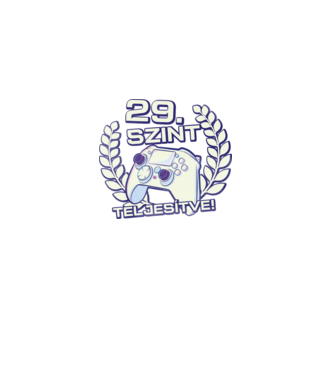 29. szint teljesítve minta fekete pólón