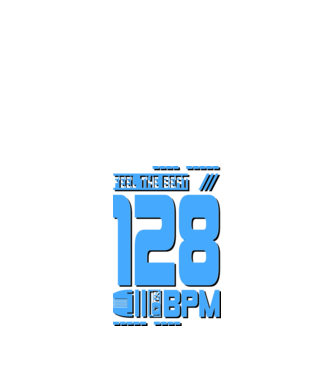 Feel The Beat - 128 BPM (Shadow) minta sötétkék pólón