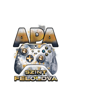Apa szint feloldva minta fehér pólón