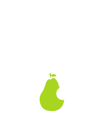 Pear minta fehér pólón