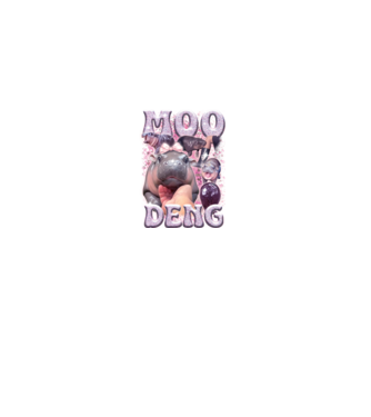 MOO DENG baby hippo minta fekete pólón