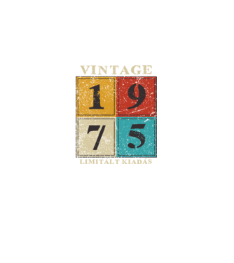 Vintage limitált - 1975 világos minta fekete pólón