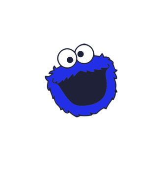 Cookie Monster Face minta fekete pólón
