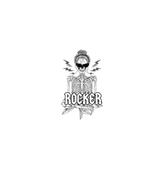 Asszony muter rocker KOPTATOTT  minta fekete pólón