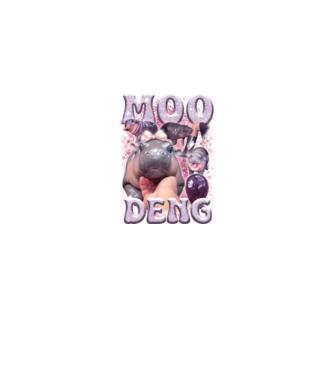MOO DENG baby hippo minta fekete pólón