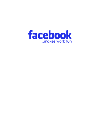 Facebook makes work fun minta fehér pólón