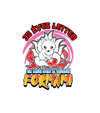 Naruto szülinap_30 éves minta fehér pólón