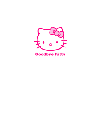 Goodbye Kitty minta szürke pólón