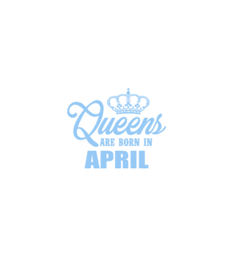 Queens are born in - April minta sötétkék pólón