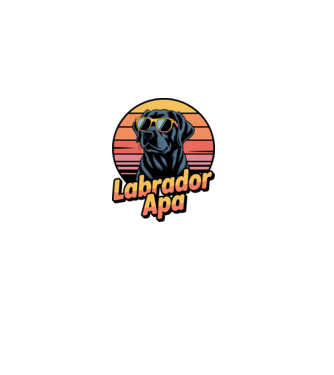 Labrador Apa minta fekete pólón