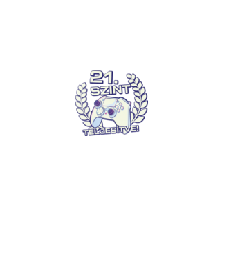 21. szint teljesítve minta fekete pólón