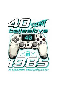 Gamer szülinap 40 éves minta fehér pólón