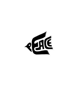 peaceBW minta fekete pólón