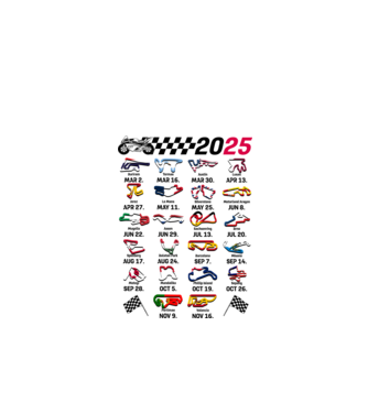 MOTOGP 25 CALENDAR fehér alapra minta fehér pólón