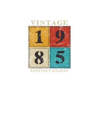 Vintage limitált - 1985 világos minta fekete pólón