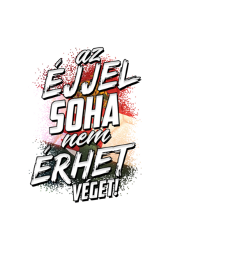 Az éjjel soha nem érhet véget minta fekete pólón
