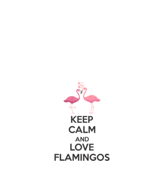 KEEP CALM and love flamingos dark minta fehér pólón