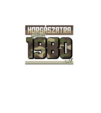 Horgászatra születve - 1980 minta fekete pólón