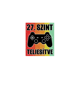 27 szint teljesítve retro gamer minta fekete pólón