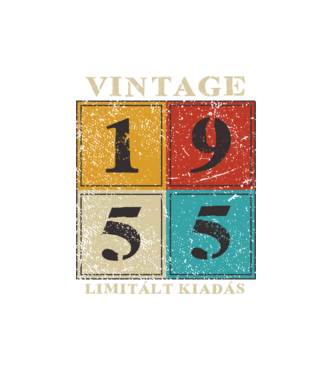 Vintage limitált - 1955 világos minta fehér pólón