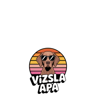 Vizsla Apa minta fehér pólón