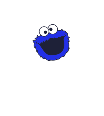 Cookie Monster Face minta fekete pólón