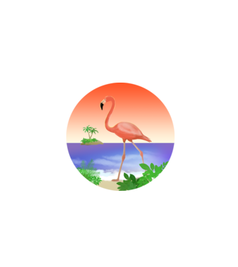 Flamingó minta fehér pólón