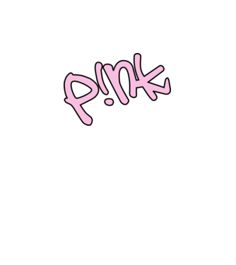 PINK minta fehér pólón