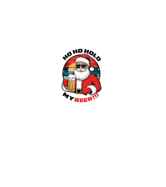 Ho Ho Hold My Beer karácsonyi fehér pólóra minta fehér pólón