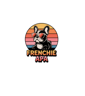 Frenchie Apa minta fekete pólón