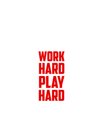 Work-Hard-Play-Hard minta fekete pólón